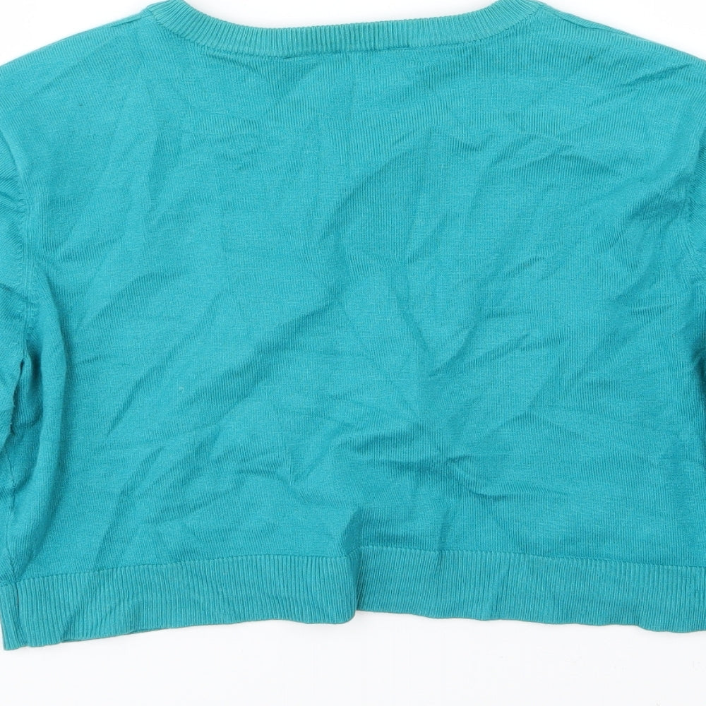 J Taylor Womens Blue  Knit Cardigan Jumper Size 14