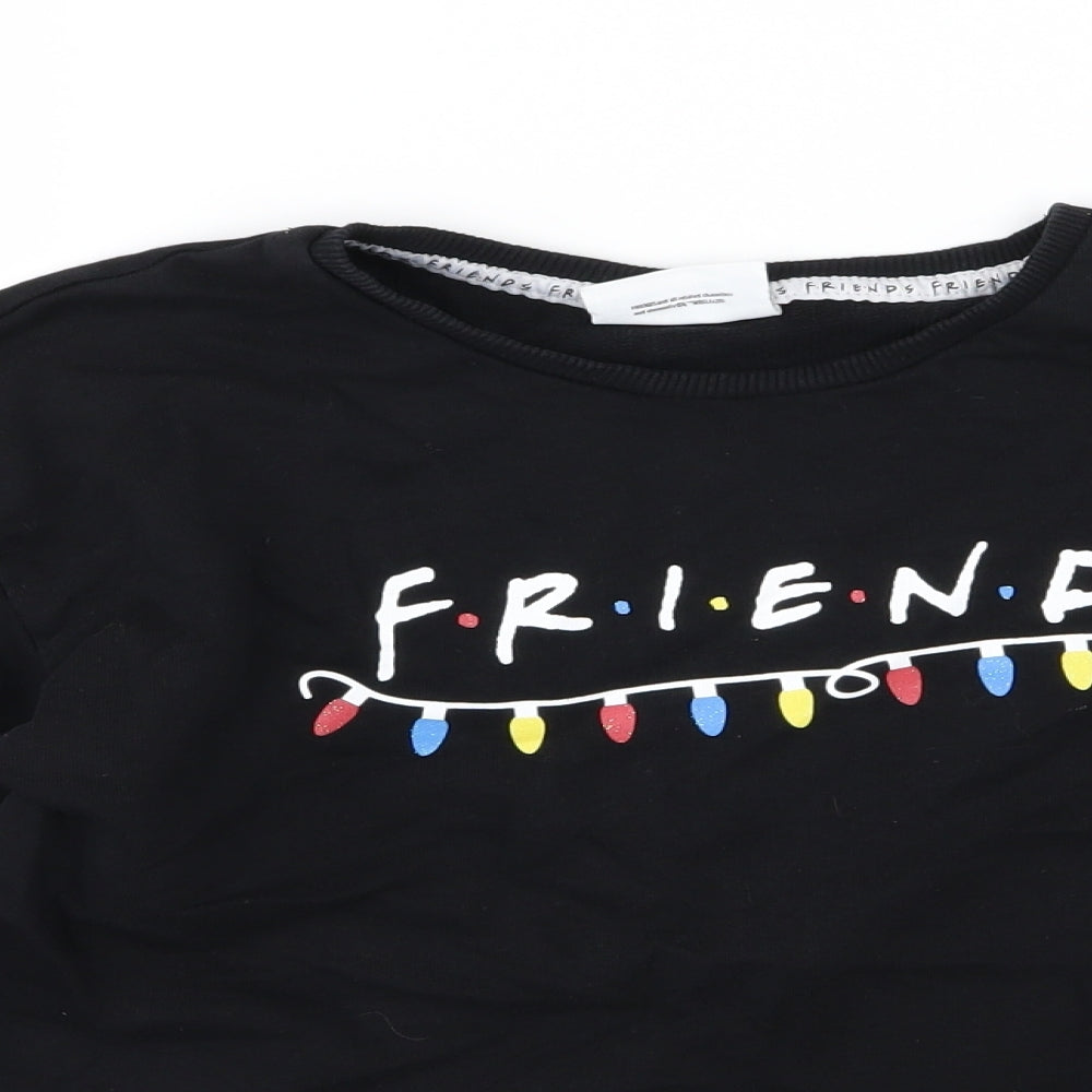 George Girls Black  Jersey Pullover Sweatshirt Size 12-13 Years  - Friends