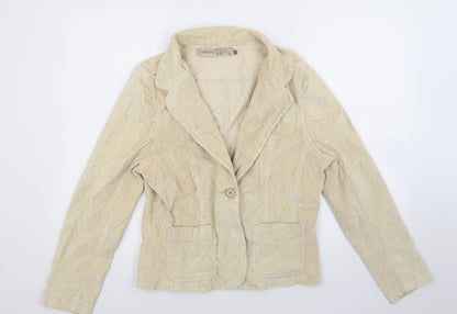 Editions Womens Beige  Corduroy Jacket Coat Size 14