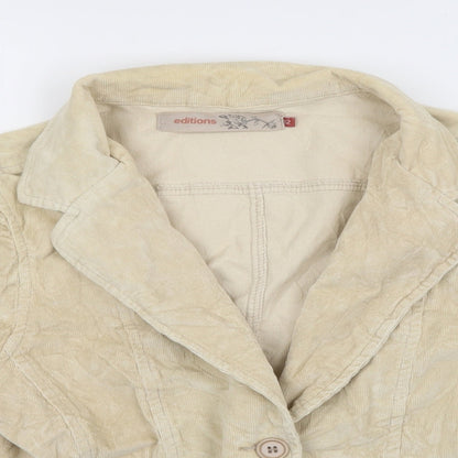 Editions Womens Beige  Corduroy Jacket Coat Size 14
