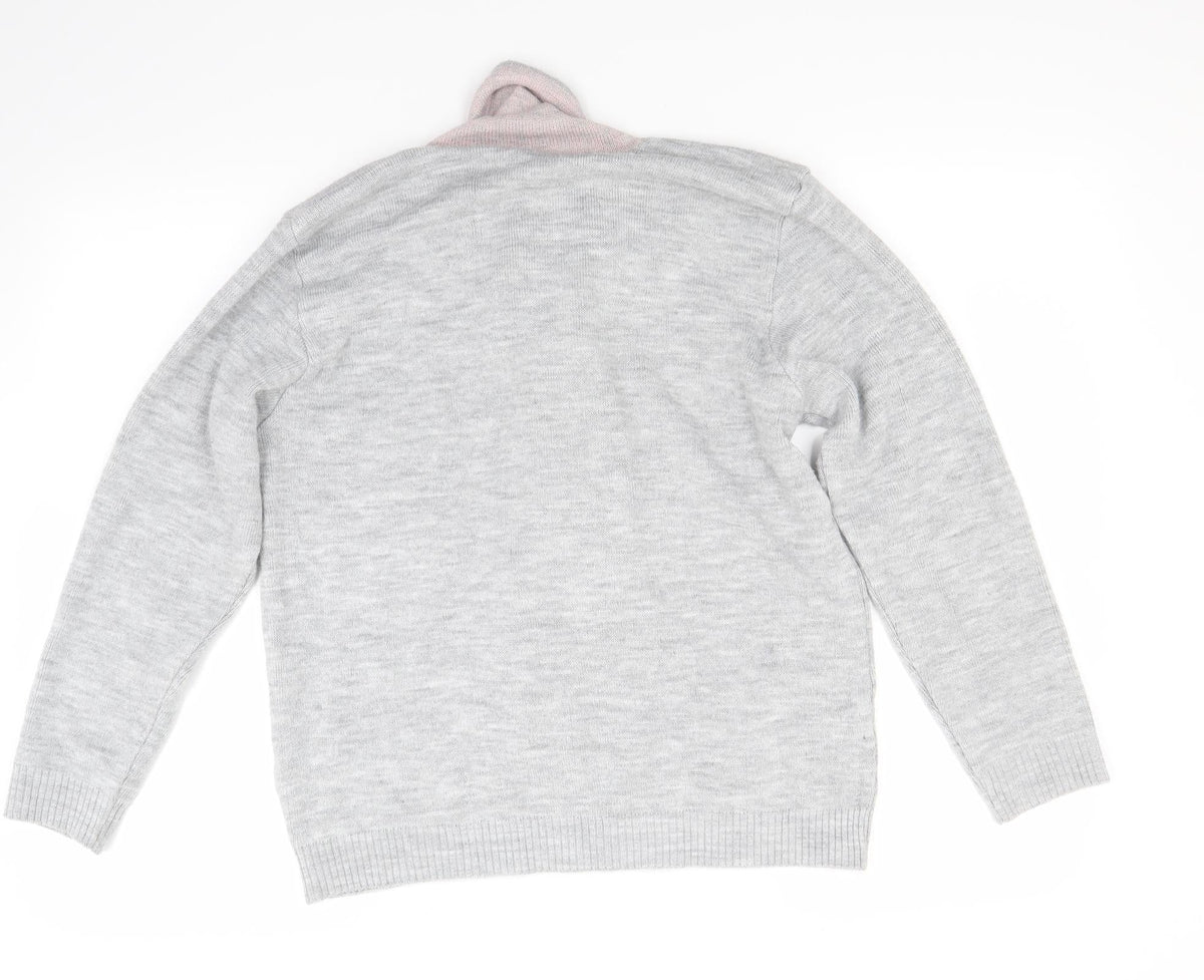 Mia Moda Womens Grey   Pullover Jumper Size M
