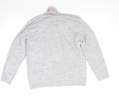 Mia Moda Womens Grey   Pullover Jumper Size M