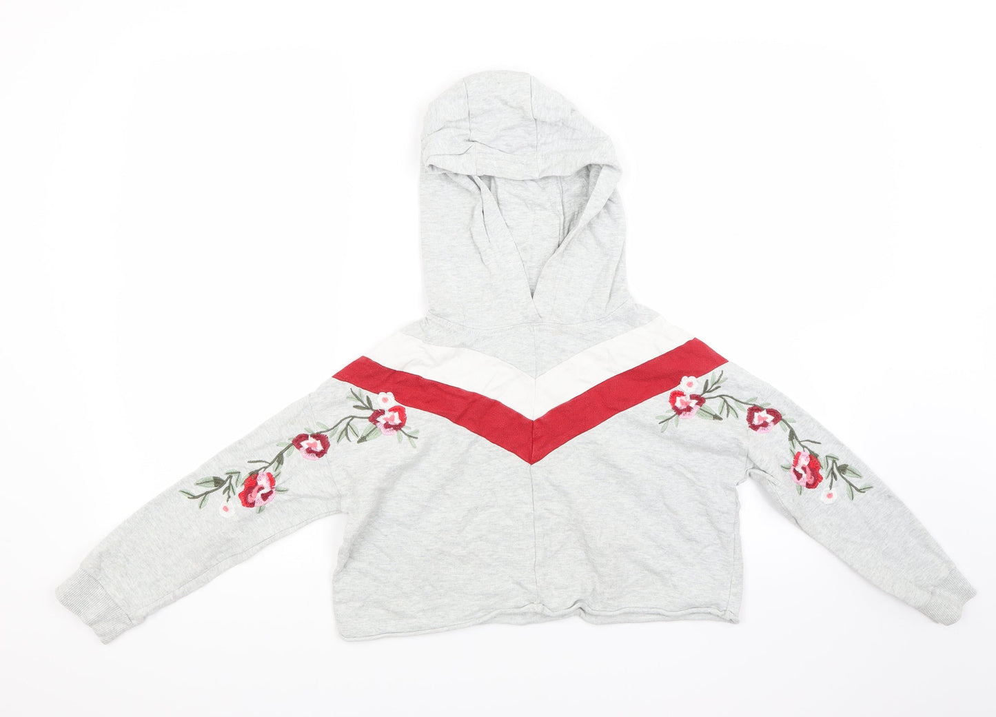 NEXT Girls Grey  Jersey Pullover Hoodie Size 9 Years
