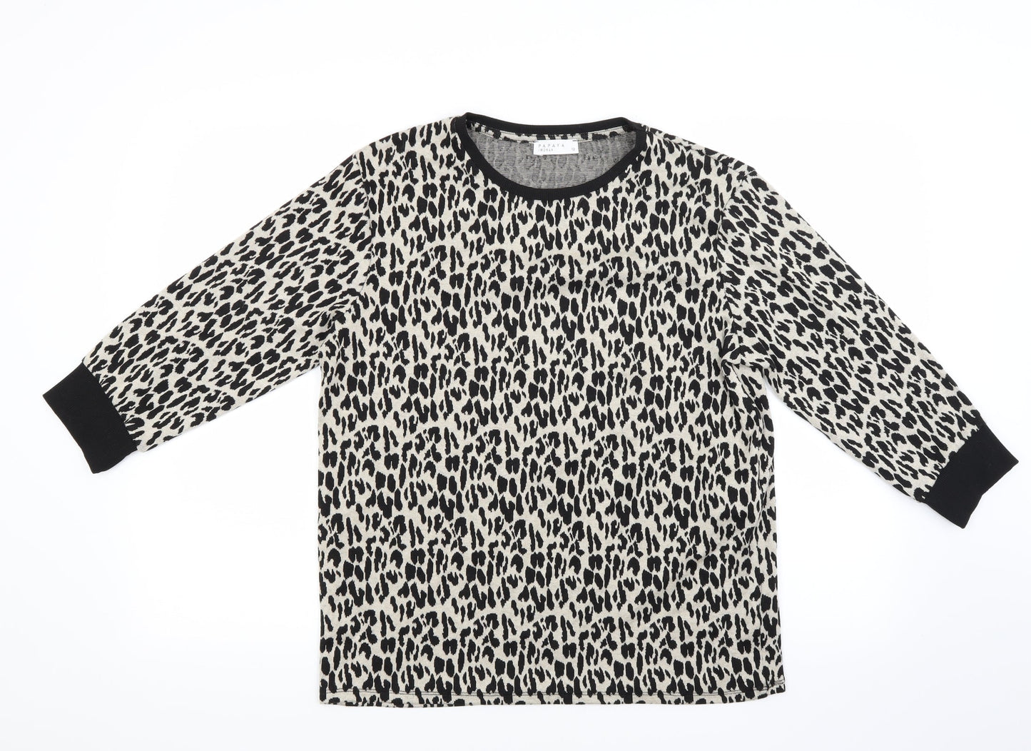 Papaya Womens Beige Animal Print  Pullover Jumper Size 12