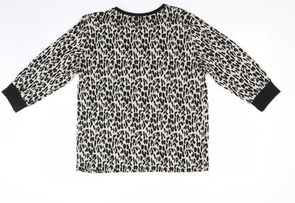 Papaya Womens Beige Animal Print  Pullover Jumper Size 12