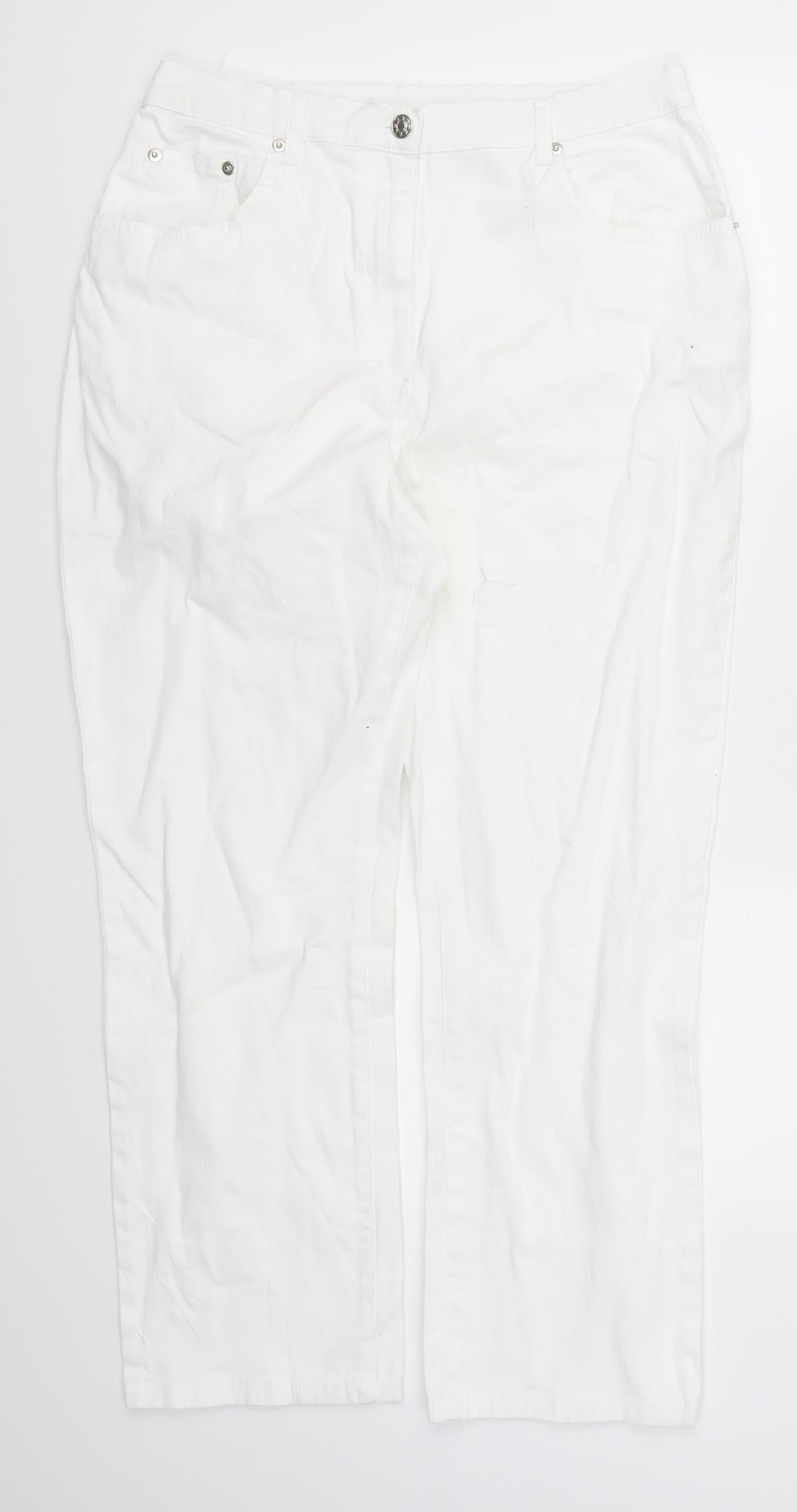 Womens UK Size 30 in Preworn Regular Fit Straight White Jeans
