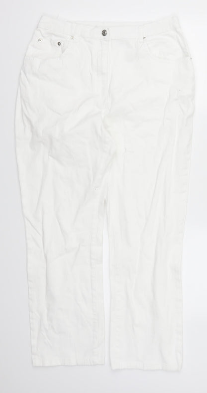 Womens UK Size 30 in Preworn Regular Fit Straight White Jeans