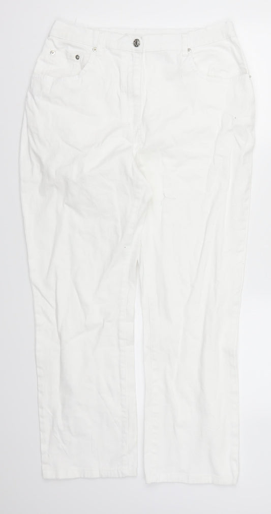 Womens UK Size 30 in Preworn Regular Fit Straight White Jeans