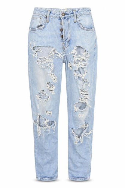 Womens UK Size 25 in Topshop Regular Fit Mom Blue Jeans