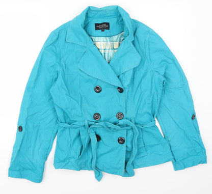 Womens UK Size 14 Debenhams Blue Pea Coat