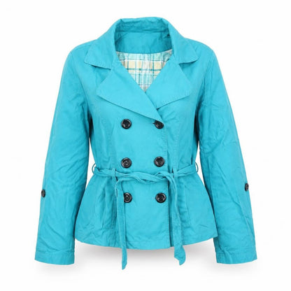 Womens UK Size 14 Debenhams Blue Pea Coat