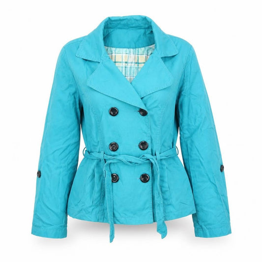 Womens UK Size 14 Debenhams Blue Pea Coat