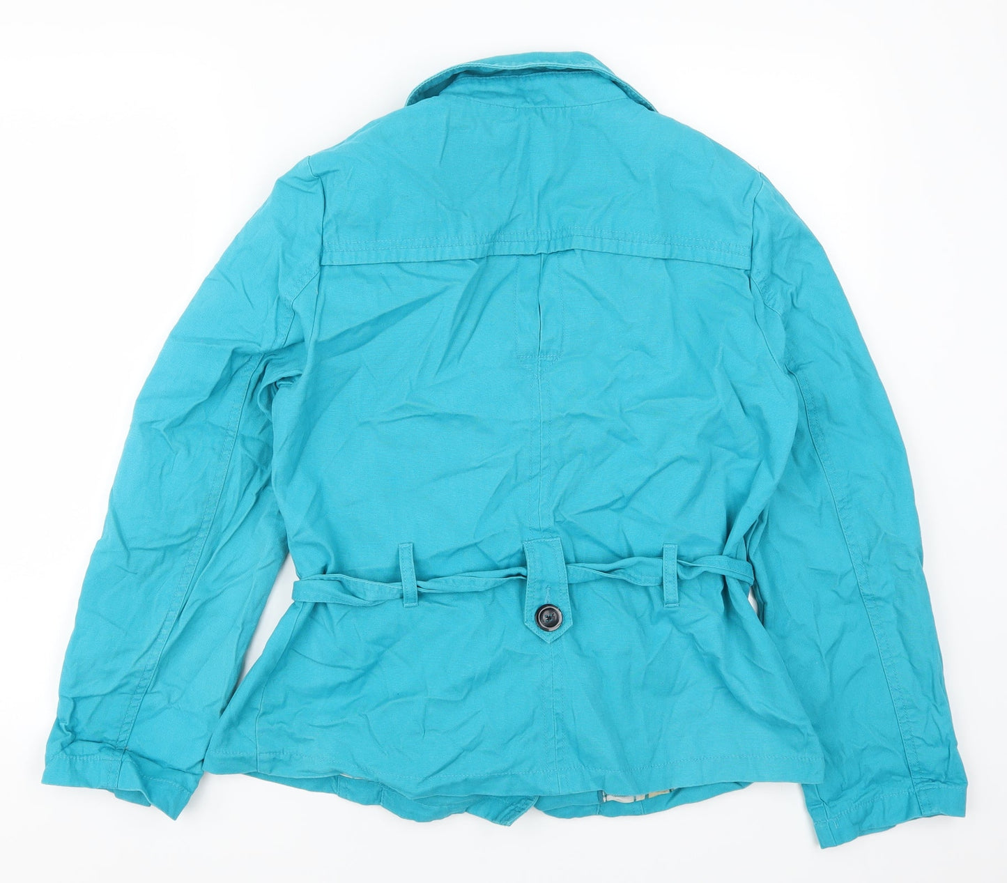 Womens UK Size 14 Debenhams Blue Pea Coat