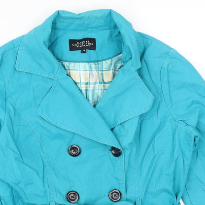 Womens UK Size 14 Debenhams Blue Pea Coat