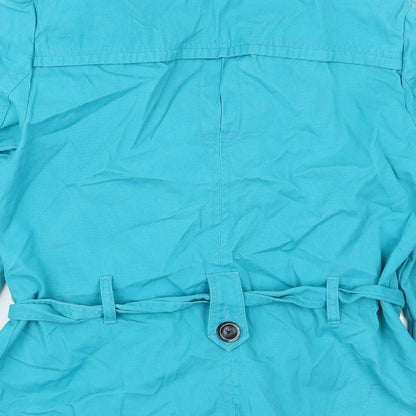 Womens UK Size 14 Debenhams Blue Pea Coat