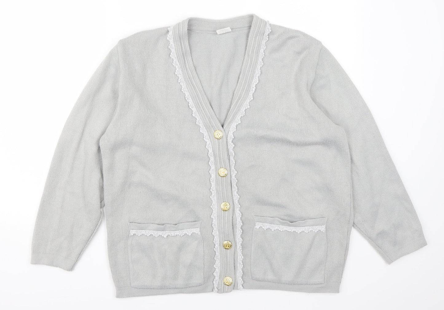 Preito Calleti Womens Grey   Cardigan Jumper Size S