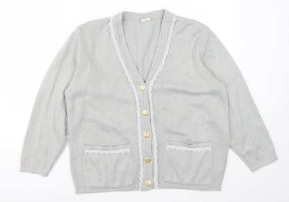 Preito Calleti Womens Grey   Cardigan Jumper Size S