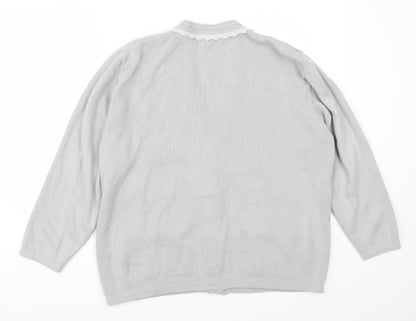 Preito Calleti Womens Grey   Cardigan Jumper Size S