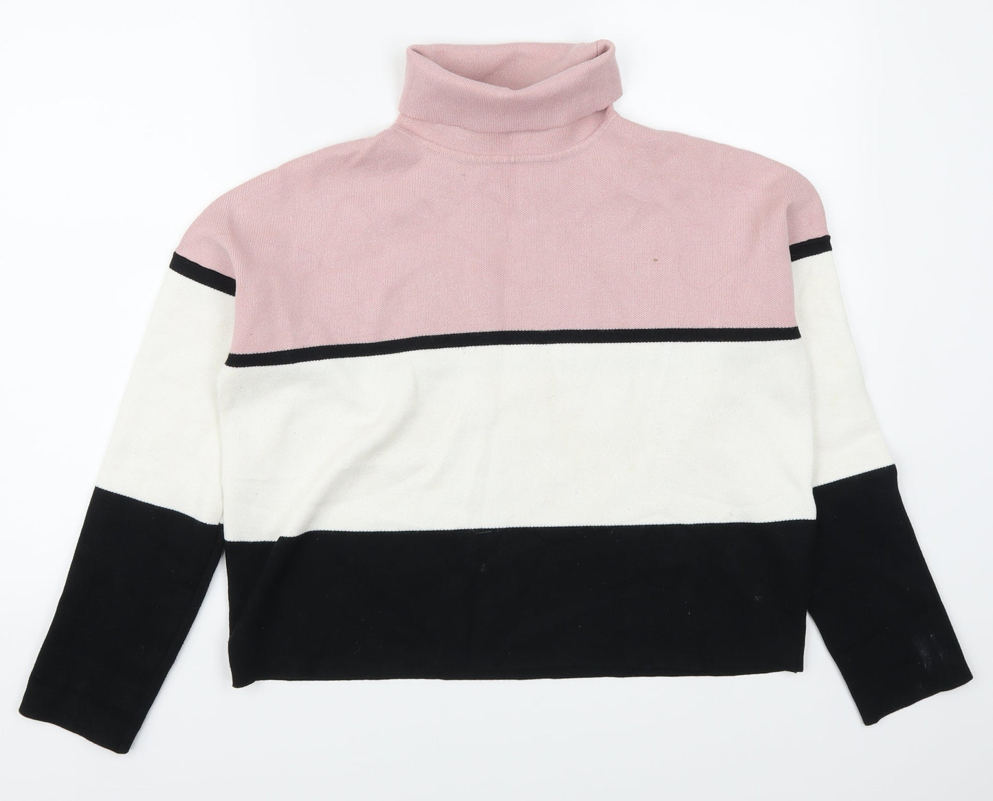 New Look Womens Pink Striped  Pullover Jumper Size M