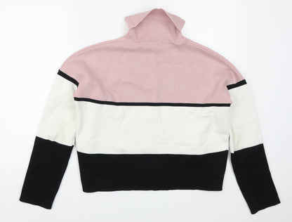 New Look Womens Pink Striped  Pullover Jumper Size M