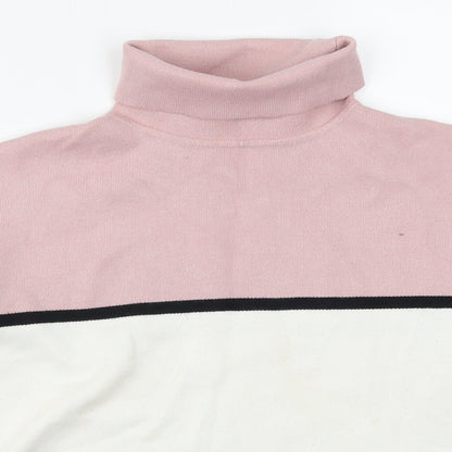 New Look Womens Pink Striped  Pullover Jumper Size M
