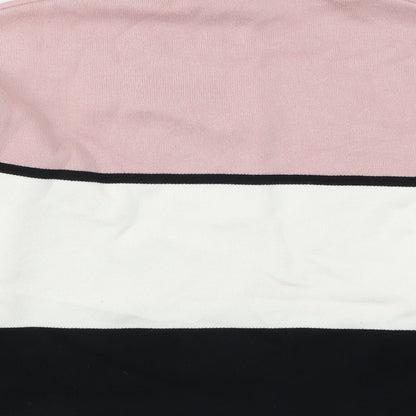 New Look Womens Pink Striped  Pullover Jumper Size M