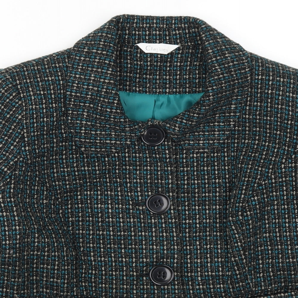 Womens UK Size 16 Classics Blue Pea Coat