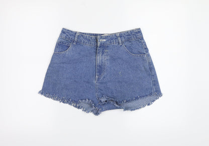 Native Youth Womens Blue  Denim Hot Pants Shorts Size XS