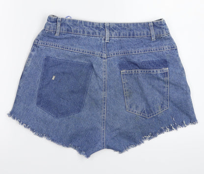 Native Youth Womens Blue  Denim Hot Pants Shorts Size XS