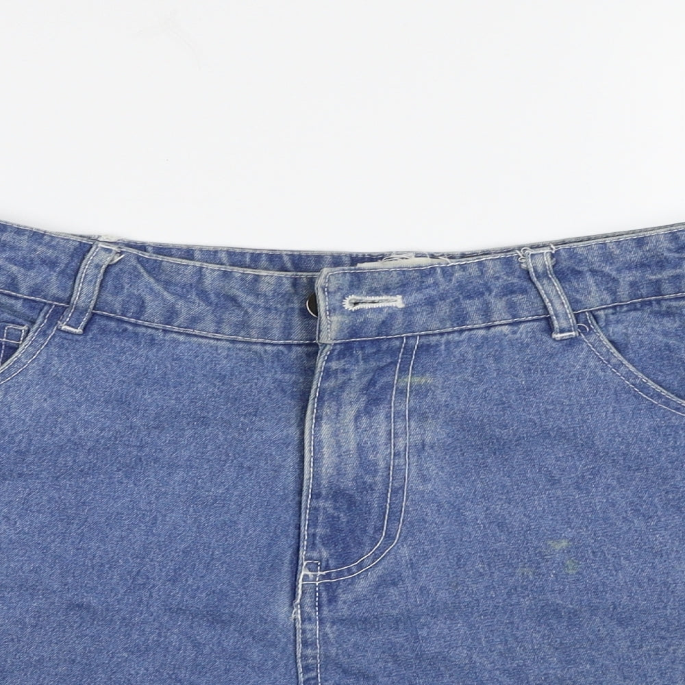 Native Youth Womens Blue  Denim Hot Pants Shorts Size XS