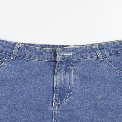 Native Youth Womens Blue  Denim Hot Pants Shorts Size XS