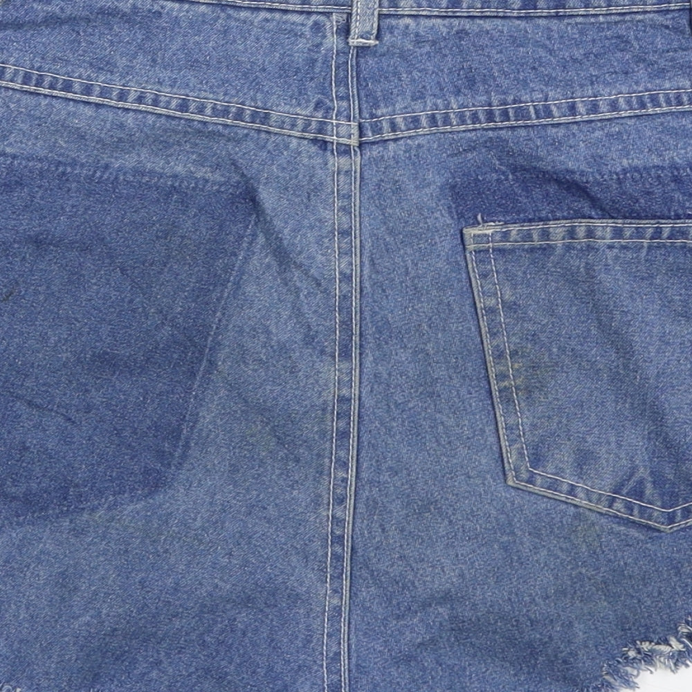Native Youth Womens Blue  Denim Hot Pants Shorts Size XS