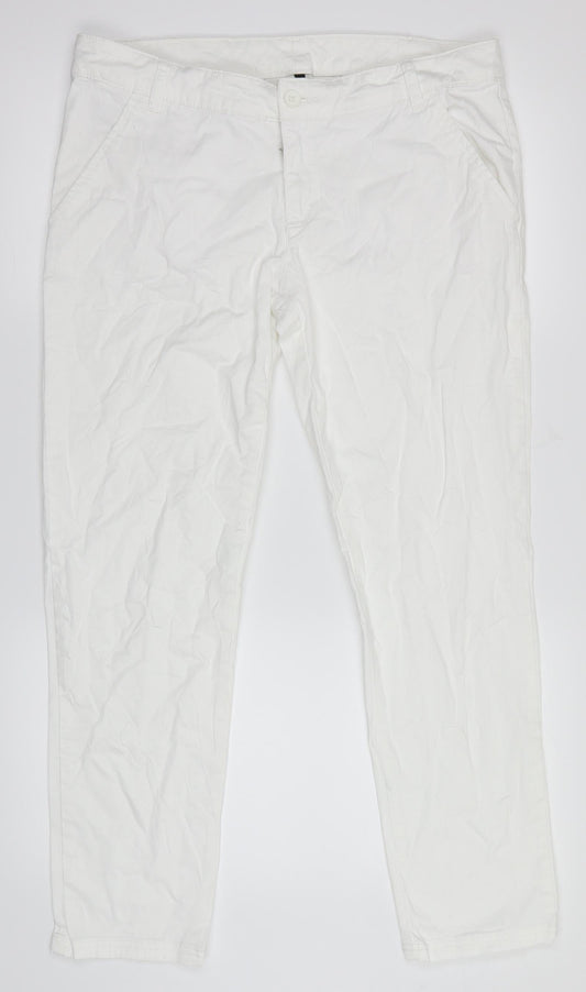 Benneton Women's White Cotton Denim Jeans Size 35 in