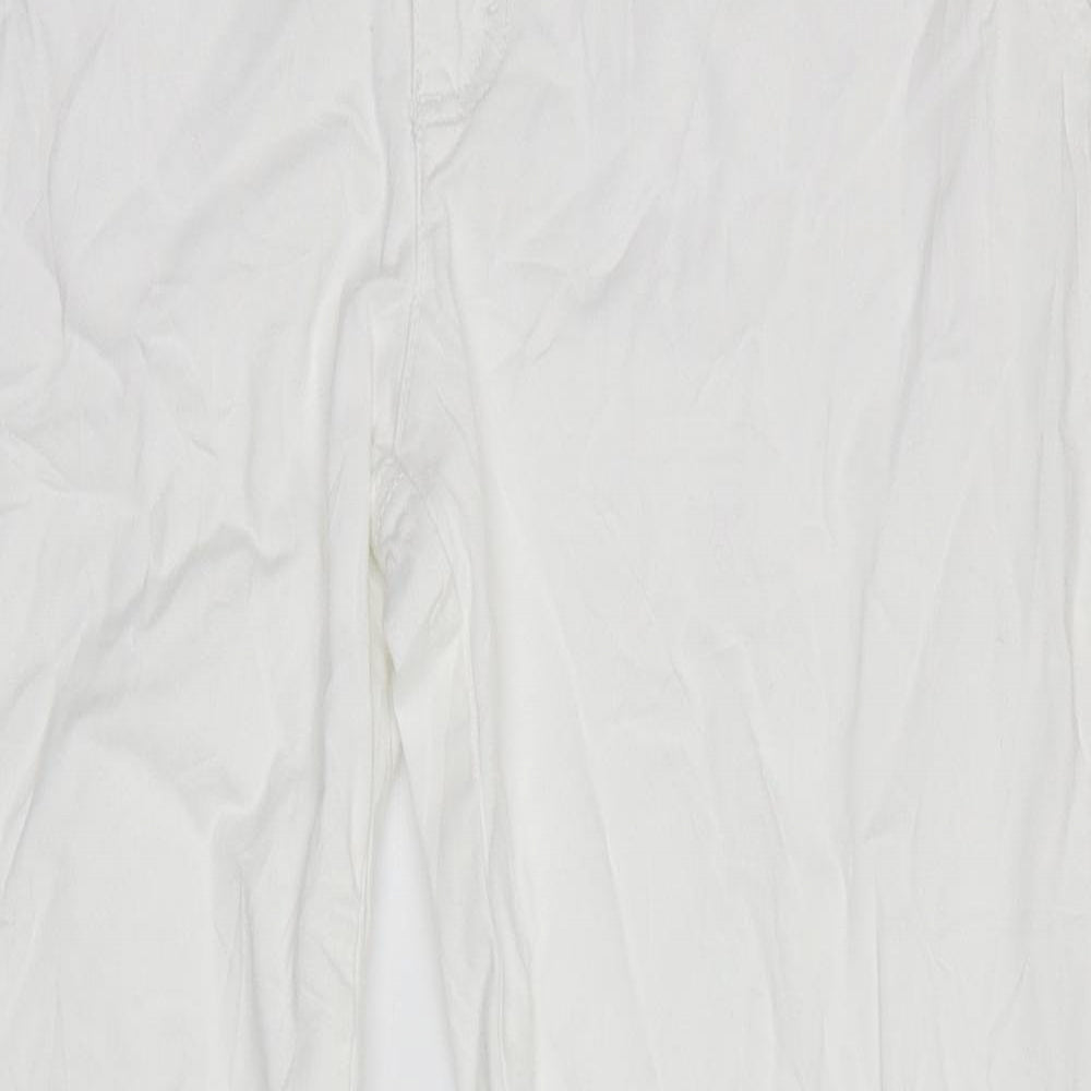 Womens UK Size 46 Benetton Regular Fit  White Trousers