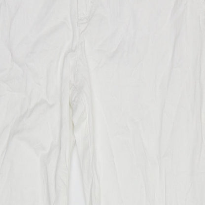 Womens UK Size 46 Benetton Regular Fit  White Trousers