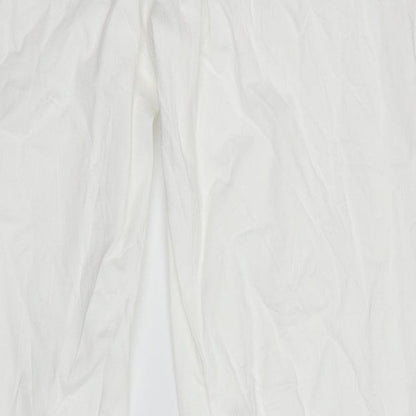 Womens UK Size 46 Benetton Regular Fit  White Trousers
