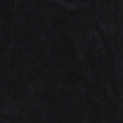 Boohoo Womens Black  Corduroy A-Line Skirt Size 8