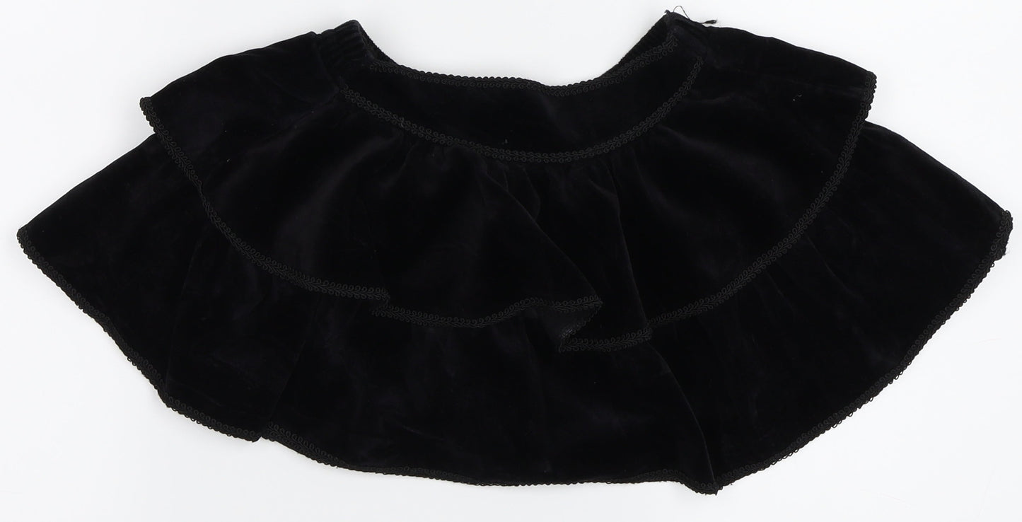 St Michael Girls Black  Corduroy Flare Skirt Size 2 Years