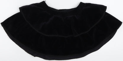 St Michael Girls Black  Corduroy Flare Skirt Size 2 Years