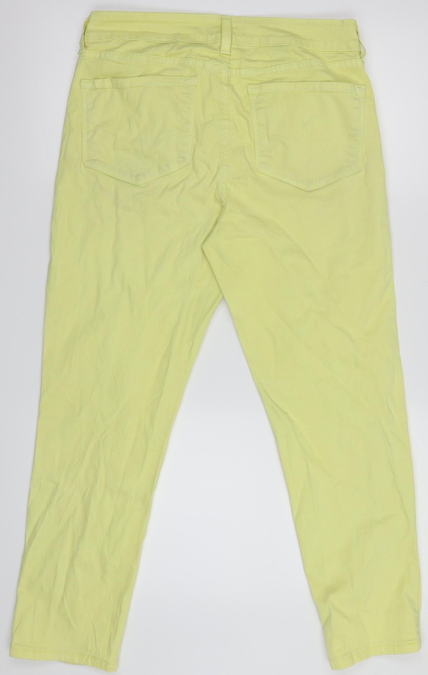 Womens UK Size 8 Preworn Slim Fit  Yellow Trousers