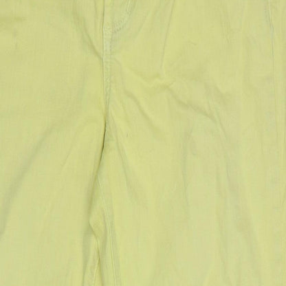 Womens UK Size 8 Preworn Slim Fit  Yellow Trousers