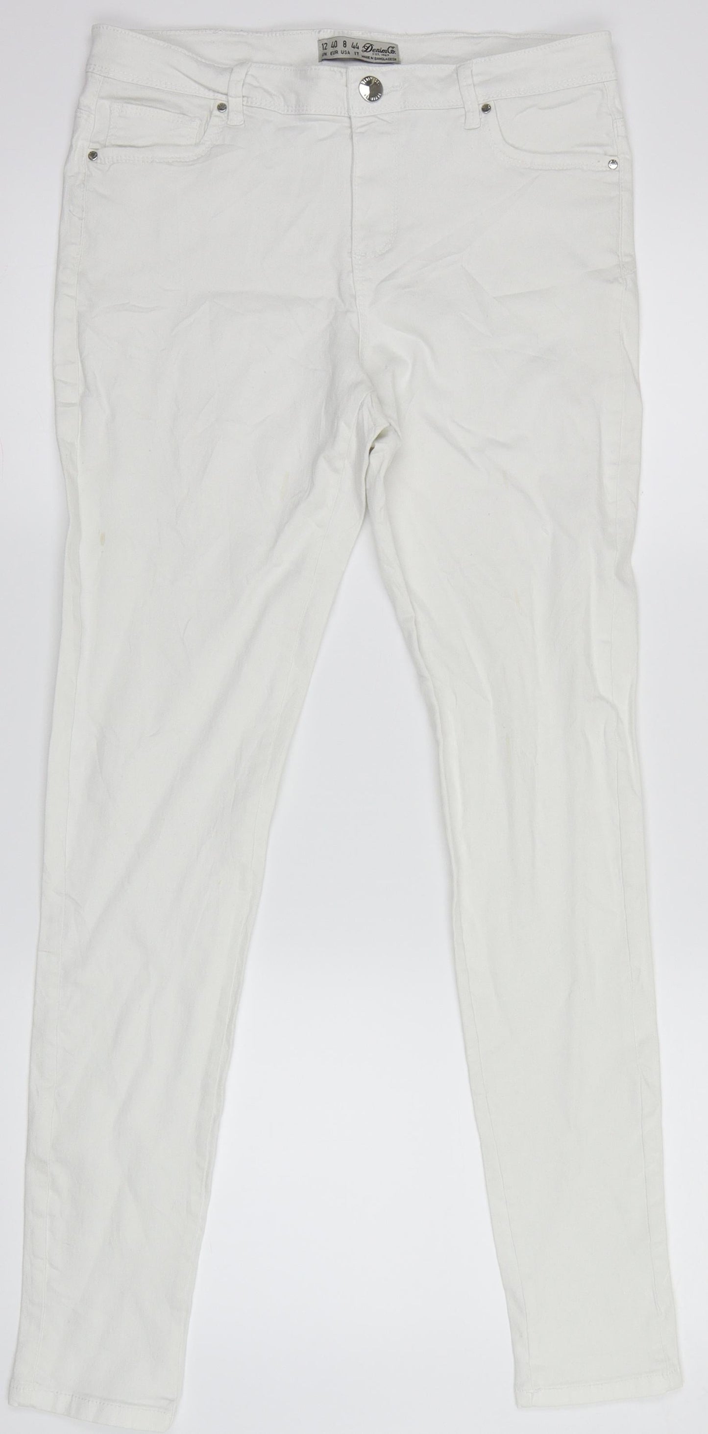 Denim Co. Womens White  Denim Skinny Jeans Size 12 L31 in
