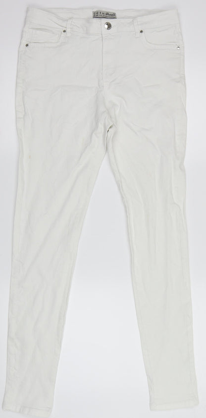 Denim Co. Womens White  Denim Skinny Jeans Size 12 L31 in