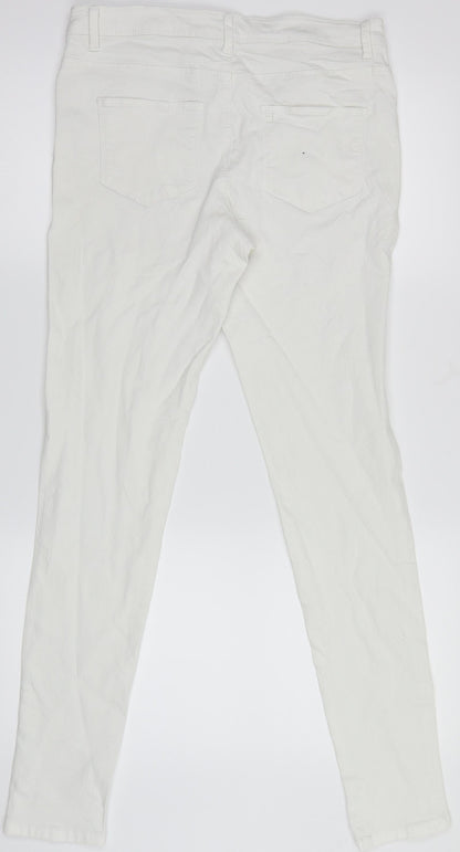 Denim Co. Womens White  Denim Skinny Jeans Size 12 L31 in