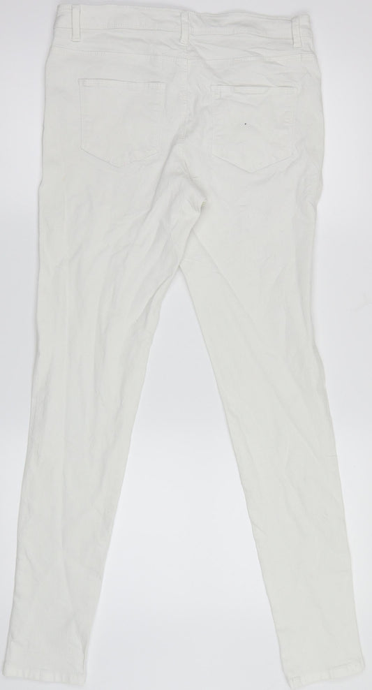 Denim Co. Womens White  Denim Skinny Jeans Size 12 L31 in