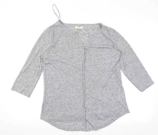 Womens UK Size 12 Papaya Grey Basic T-Shirt