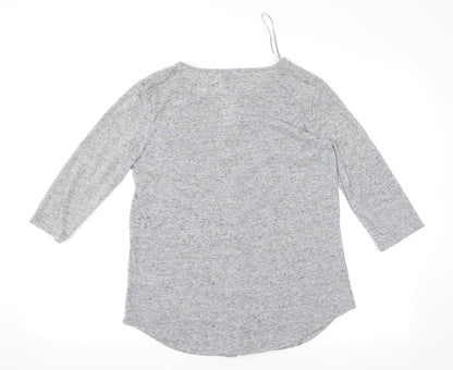 Womens UK Size 12 Papaya Grey Basic T-Shirt