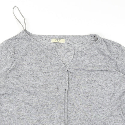 Womens UK Size 12 Papaya Grey Basic T-Shirt