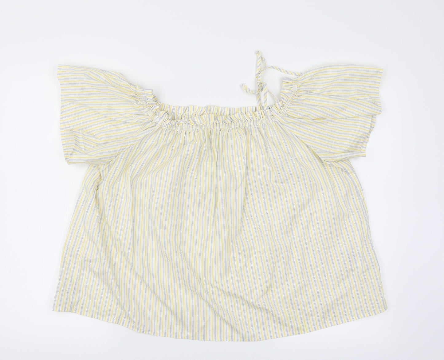 Womens UK Size 14 H&M Yellow Basic Blouse