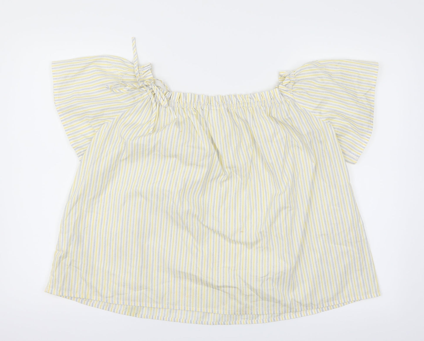 Womens UK Size 14 H&M Yellow Basic Blouse